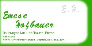 emese hofbauer business card